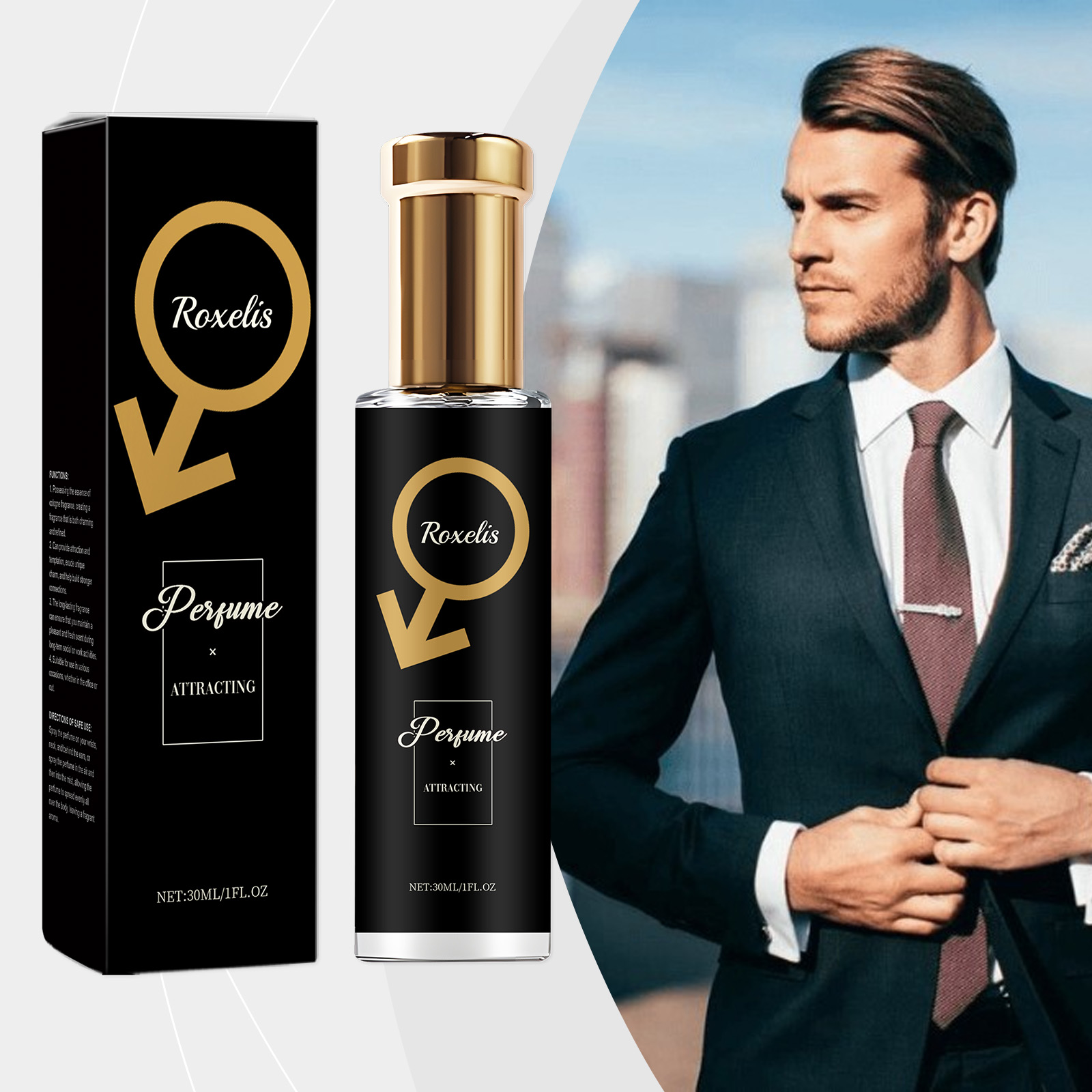 Body Jewelry Kit - Roxelis 30ml Men Pheromone Perfume Cedar