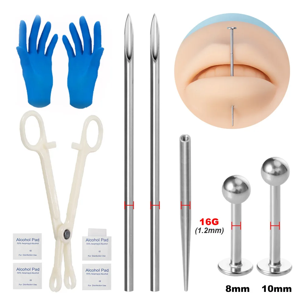 Body Jewelry Kit - Professional Sterile Body Piercing Kit with