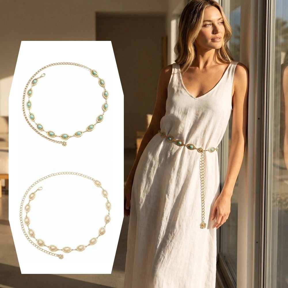 Retro Metal Chain Waist Belt O - Body Jewelry Luxury ulasan dan harga