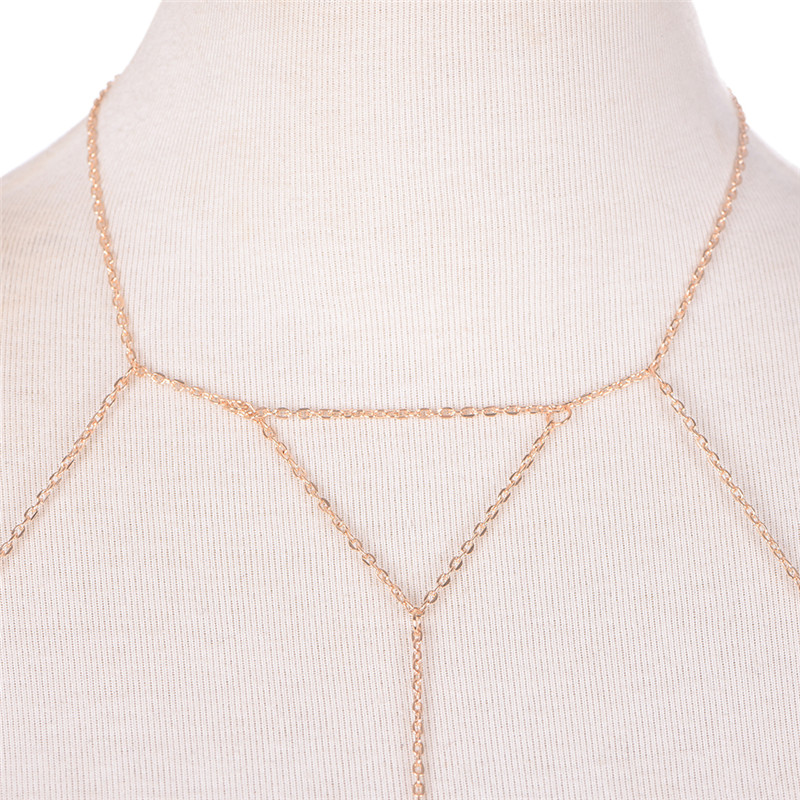 Gold Silver Fashion Link Chain - Body Jewelry Bra ulasan dan harga