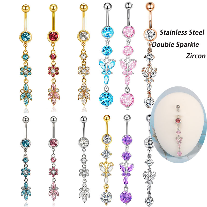 1pc Mixed Style Dangle Belly B - Body Jewelry Co ulasan dan harga