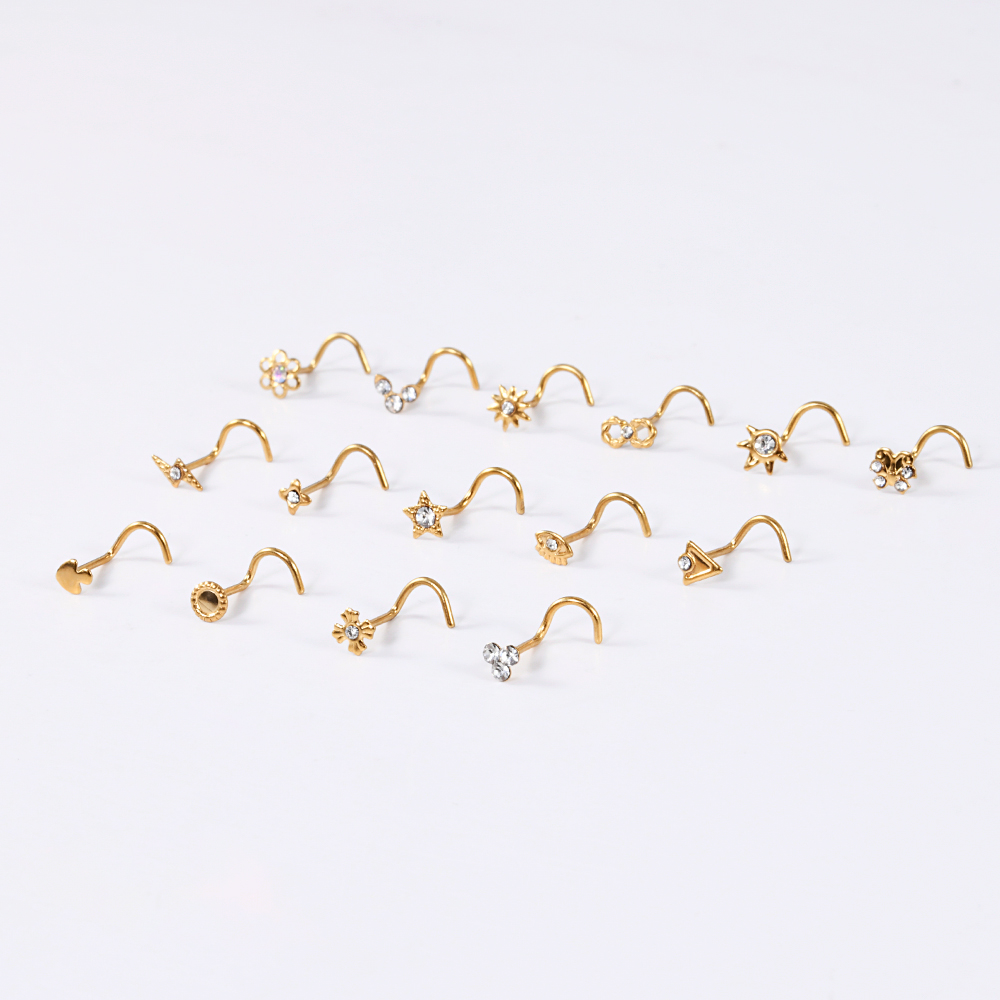1-15PCS Stainless Steel Nose S - Body Jewelry Etc ulasan dan harga