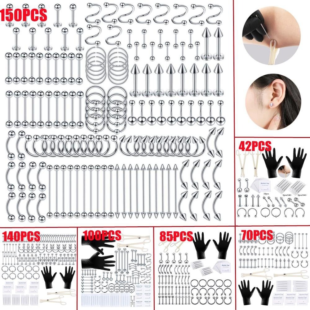 150/140/85/70/42Pcs Body Pierc - Body Jewelry Kit ulasan dan harga
