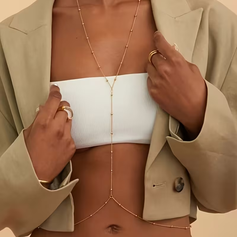 Fashion Simple Bead Chain Bohe - Body Jewelry Bra ulasan dan harga
