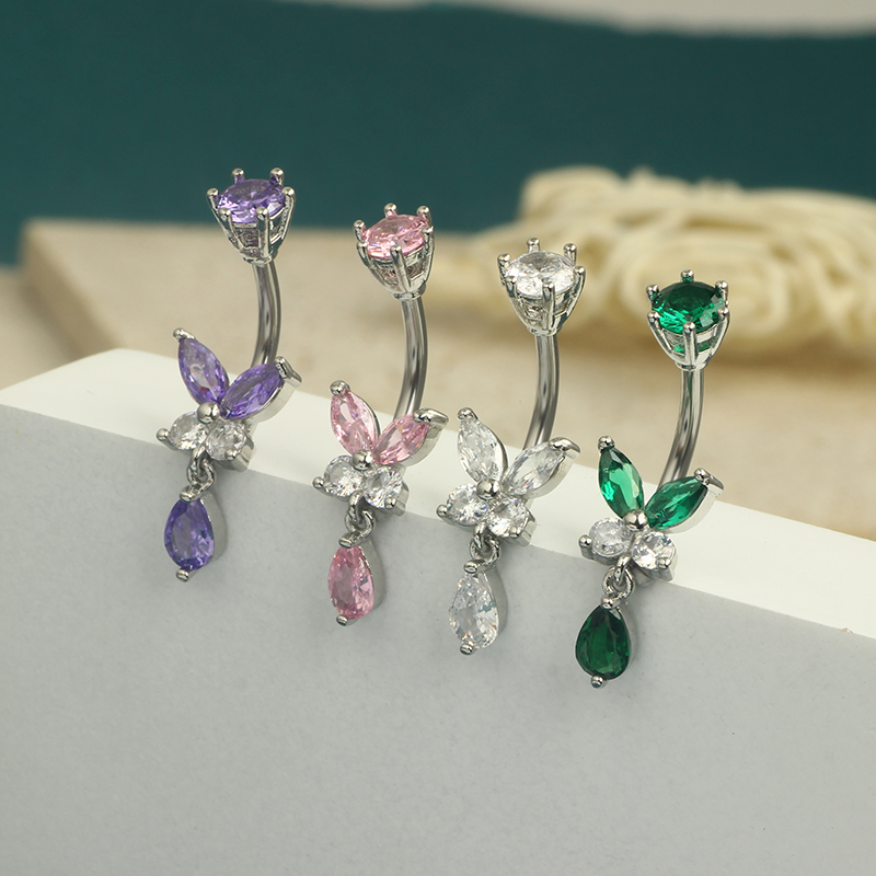 14G Dangle Butterfly Belly Rin - Body Jewelry Co ulasan dan harga