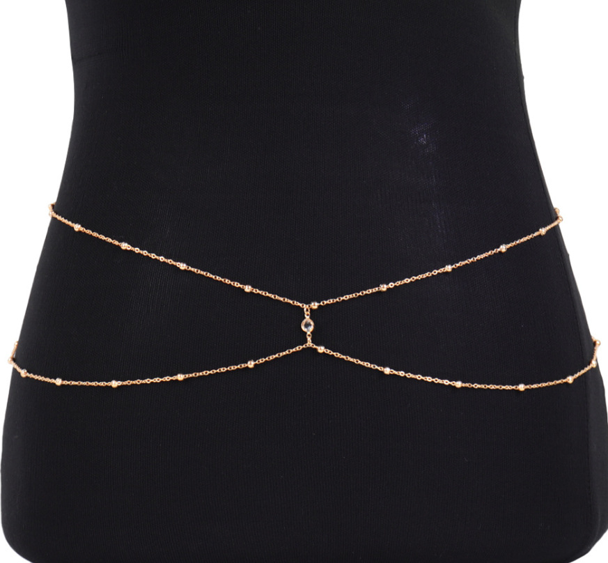 Clear Rhinestone Beaded Belly  - Body Jewelry Types ulasan dan harga