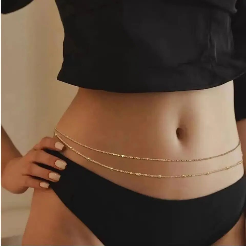 HipHop Double Layers Belly Cha - Body Jewelry Types ulasan dan harga